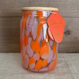 Gourmet Kitchen| Murano Glass Canister with Bamboo Lid